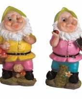 2x tuinkabouters 30 cm groene mutsen 10111933