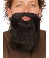 4x stuks korte carnaval verkleed zwarte baard heren